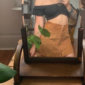 Vintage Tan Suede Circle Skirt